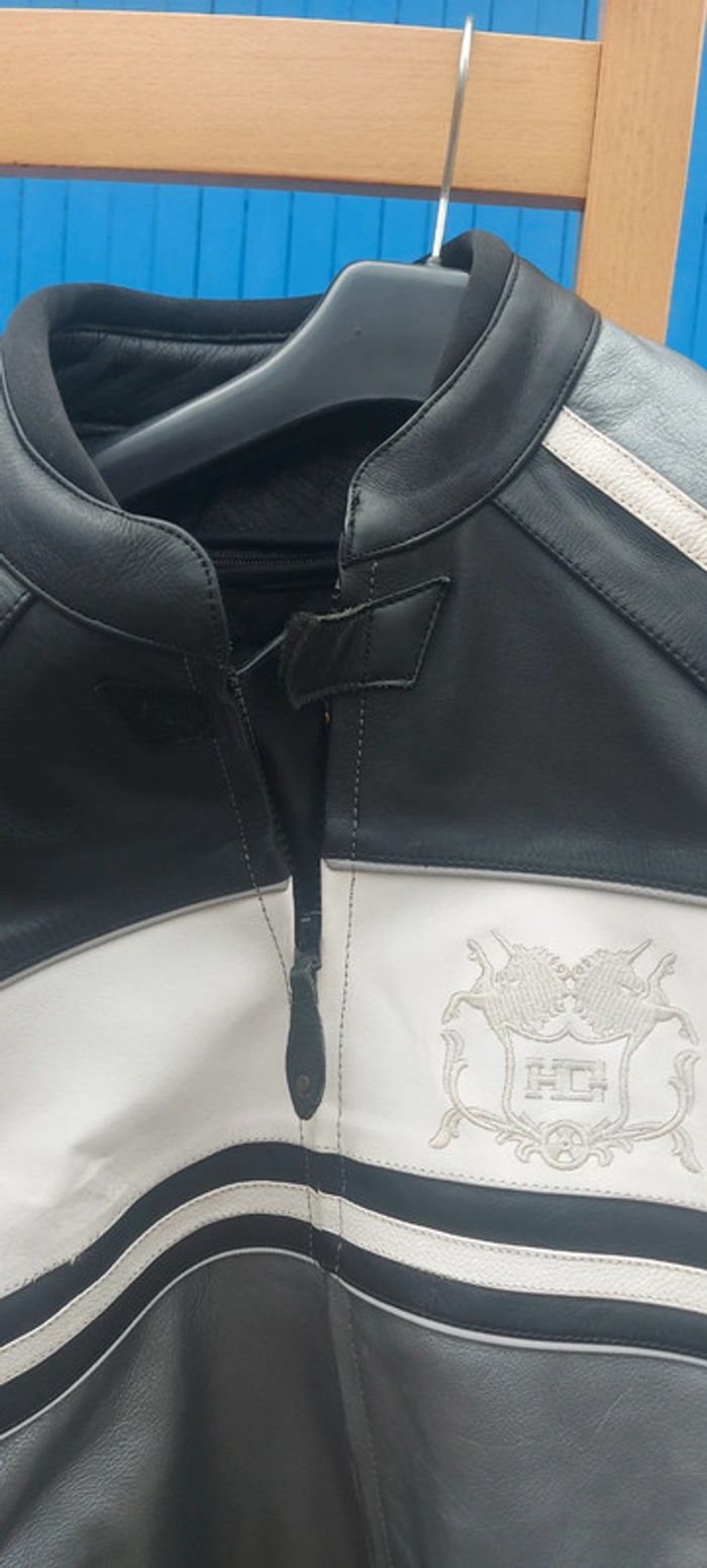 Blouson manteau moto cuir - photo numéro 6