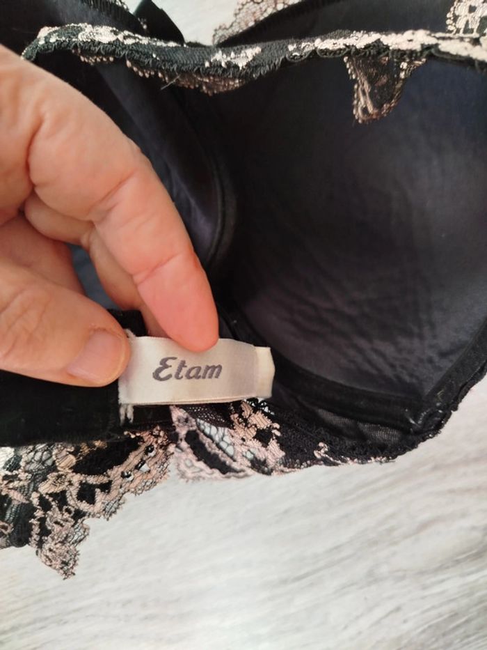 Soutien-gorge  Etam 90 D noir et rose - photo numéro 7