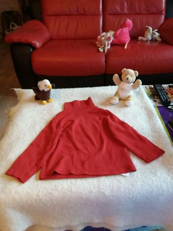 Sous pull rouge col roulé