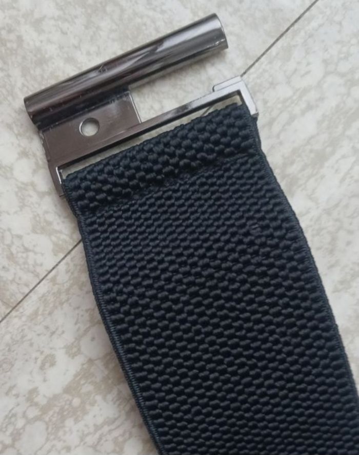 Ceinture, fermoir "aimant" - argenté, noir - photo numéro 3