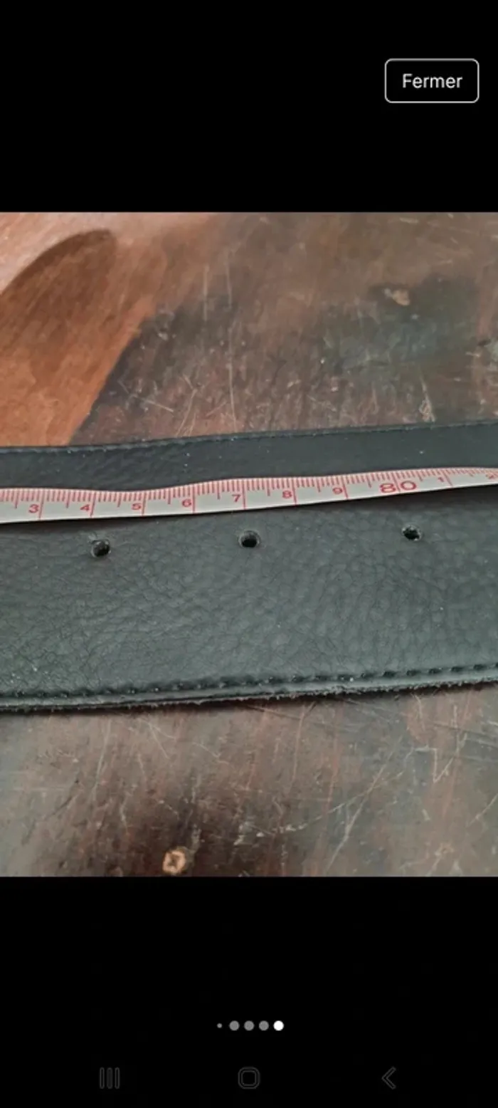 Ceinture en cuir noir Bradbury 80cm Handmade - photo numéro 20