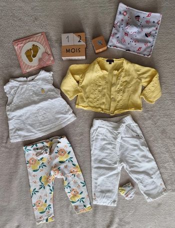 Ensemble 5 pièces blanc & jaune - 12M - Sergent Major (BE)