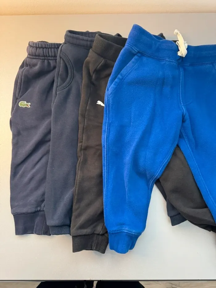 Lot 4 survêtements bébé garçon 24 mois – Lacoste, Ralph Lauren, Puma & Kiabi