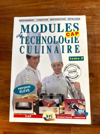 Livre, module de technologie culinaire CAP