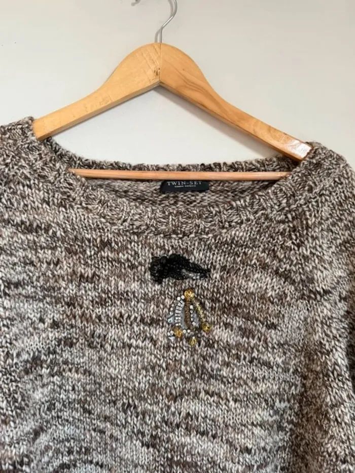 Pull marron Twinset - photo numéro 2