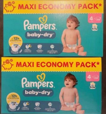 2 cartons Pampers baby dry taille 4