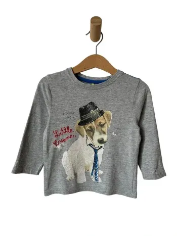 T-shirt manches gris (chien) - Orchestra 2 ans (92cm)