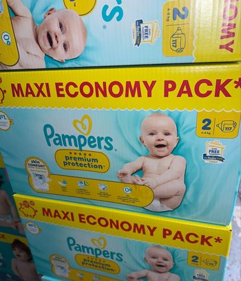 2 carton couche Pampers premium taille 2 