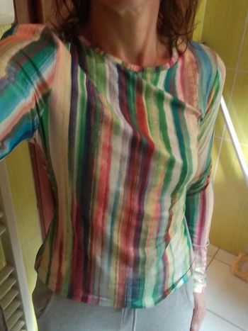 Pull fin femme rayé vert Shein