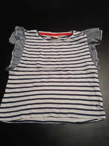 T-shirt TAO marinière 2 ans fille épaule volants