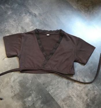 Gilet court marron Cache coeur 6 ans