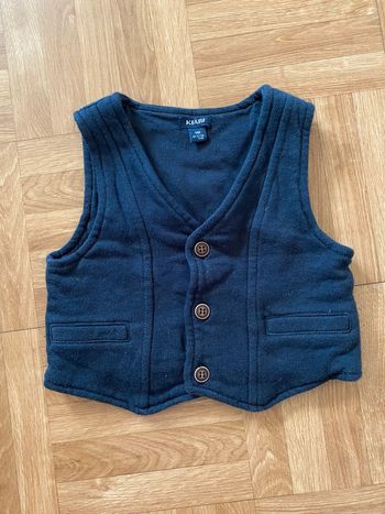 Gilet blazer sans manches bleu taille 9 mois Kiabi