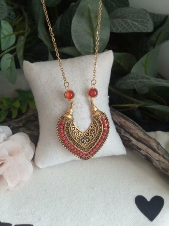 Collier oriental pierres de cornaline naturelles