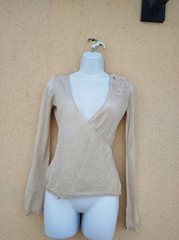 Gilet croisé beige
