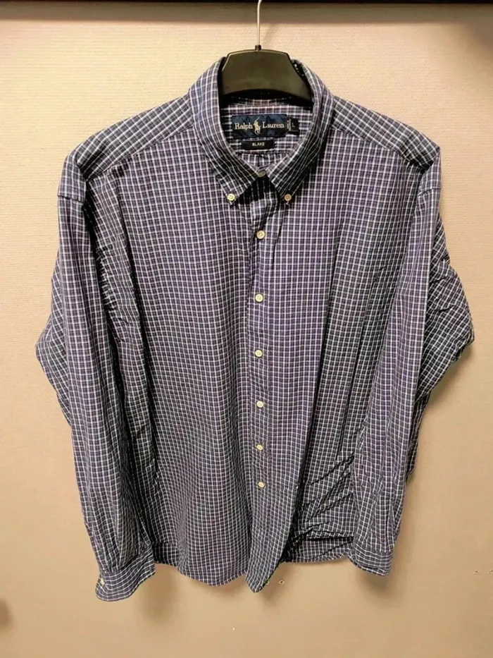 Chemise Ralph Lauren Blake à Carreaux Bleu Marine – Vintage Y2K - photo numéro 5