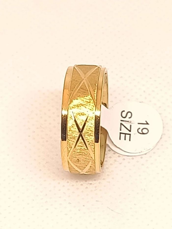 Bague anneau acier type alliance doré