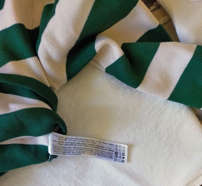 Pull court femme/fille taille S rayé blanc et vert marque ZARA - photo numéro 4