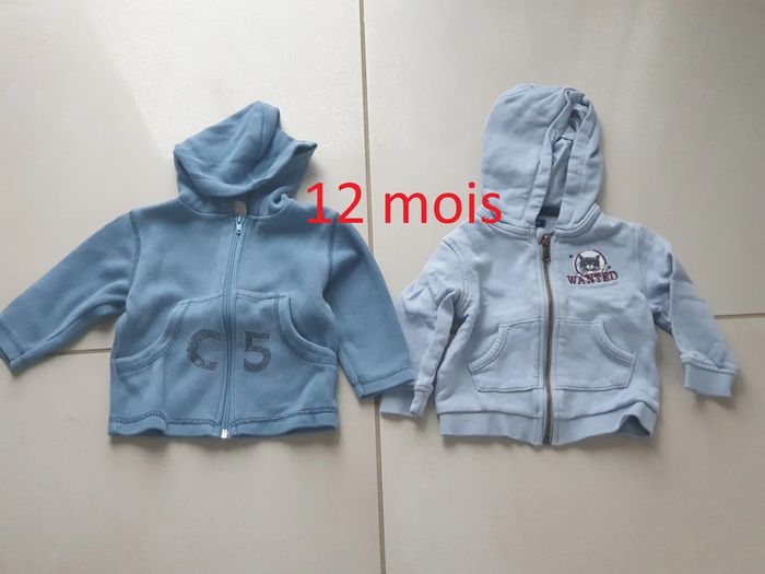 2 vestes gilet 12 mois bleu
