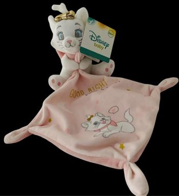 ❤️ B4309 Doudou plat Mouchoir Marie Les Aristochats blanc Rose Good Night Disney