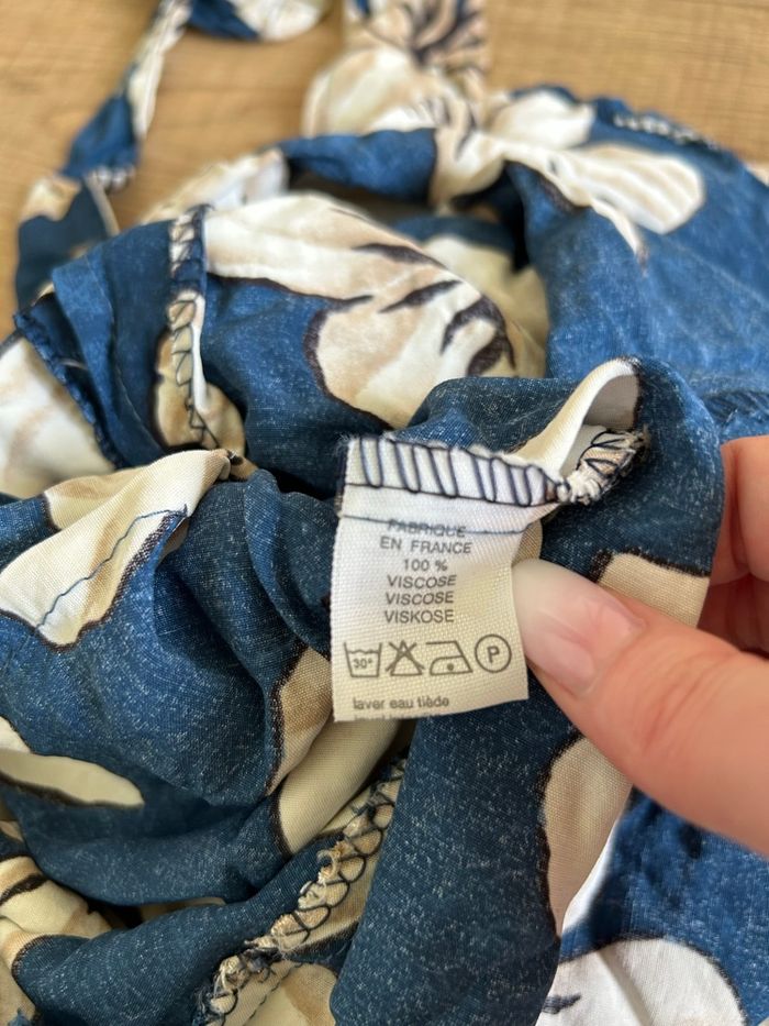 Robe dos nu bleue et beige taille unique bon état (taille petit) - photo numéro 10