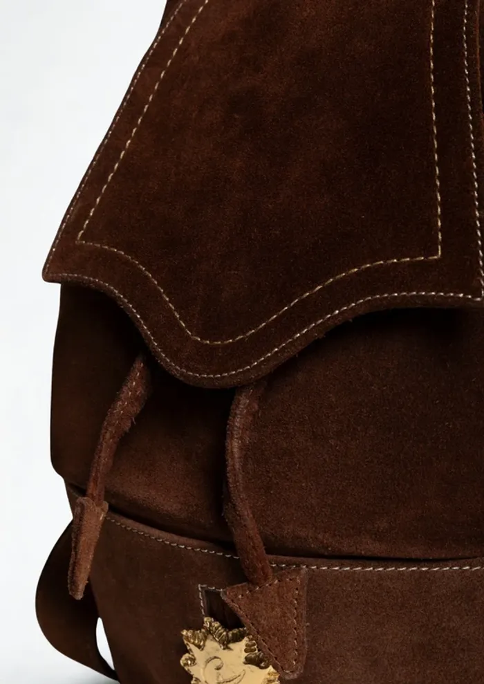 Sac à dos vintage Christian Lacroix en daim chocolat - photo numéro 6