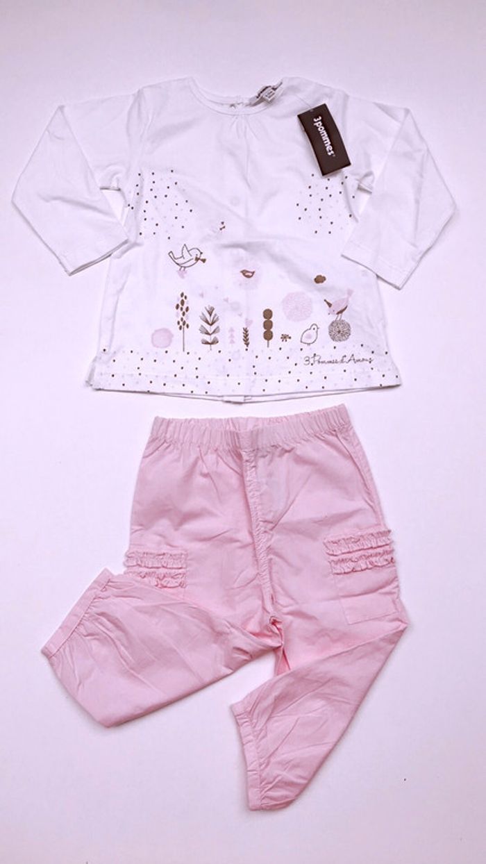 Ensemble 3 pommes neuf étiqueté taille 80