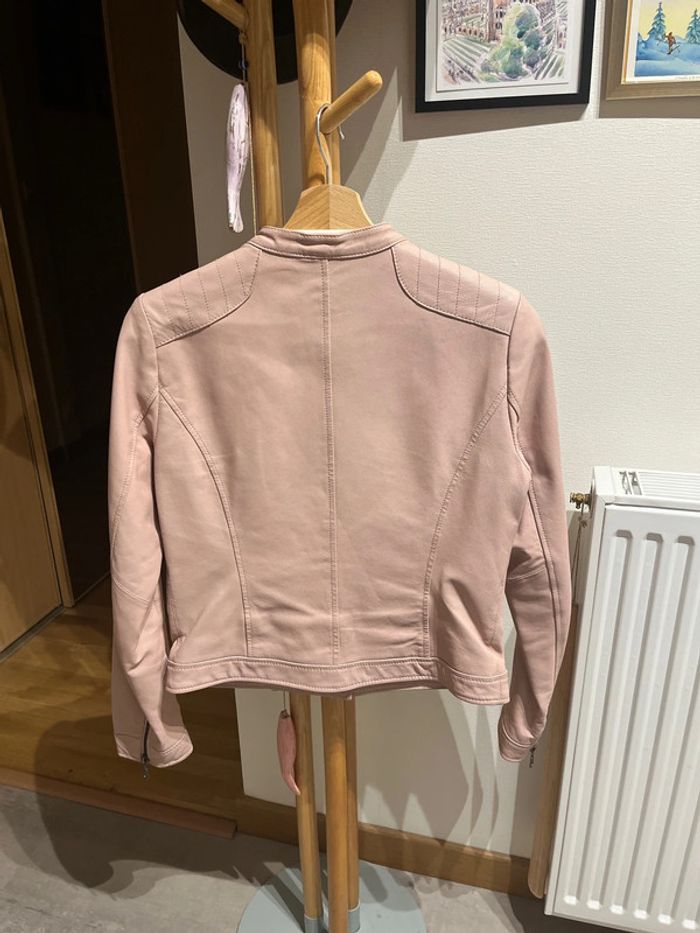 Veste Perfecto Rose en Cuir - photo numéro 5