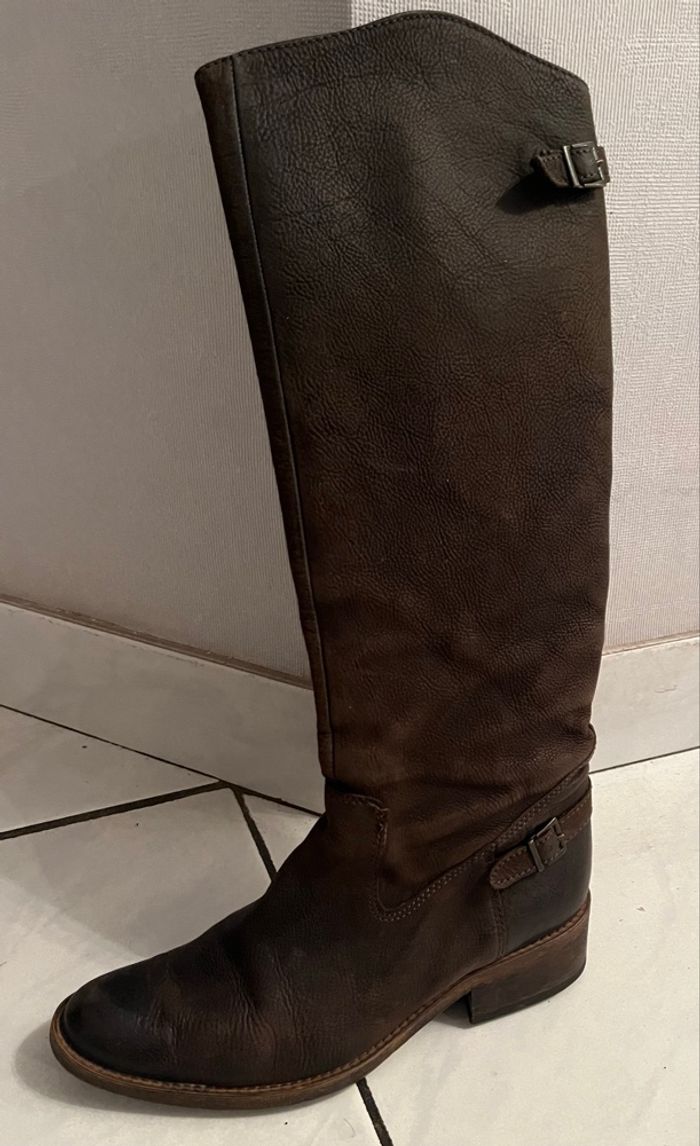 Bottes cavalières Reqins cuir marron