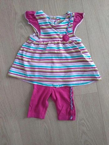 Ensemble robe tunique legging fuschia Orchestra 9 mois