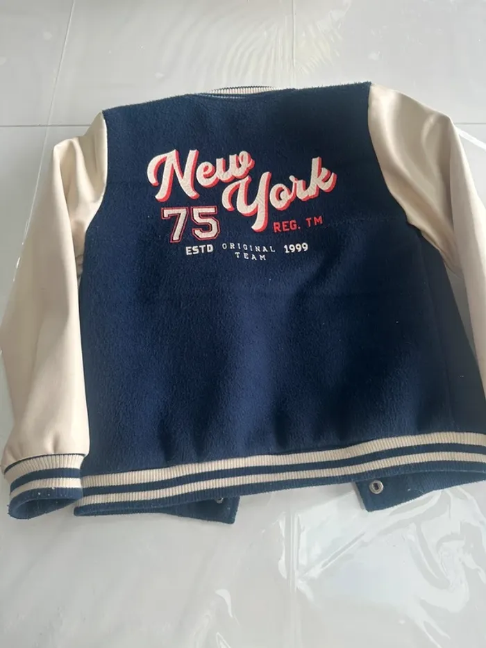 Veste aviateur Zeeman bleu marine & beige – Taille 122/128 - photo numéro 2