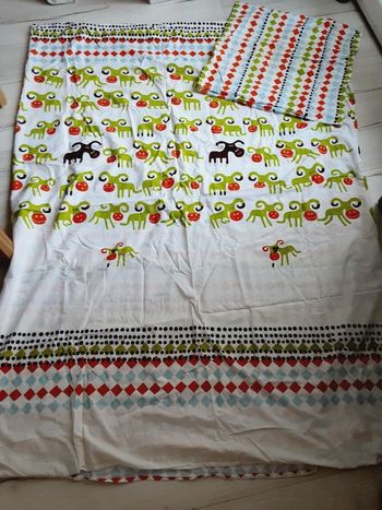 Linge de lit enfant une 1 personne parure de drap Housse de couette et Taie oreiller chèvre belier