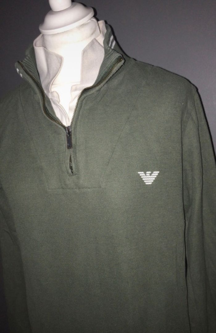 🧥 Pull zippé Emporio Armani vert kaki – Taille M - photo numéro 3