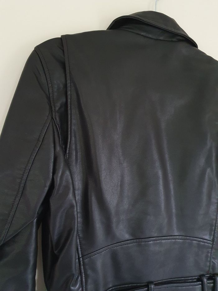 Veste perfecto femme simili cuir noire Zara M - photo numéro 6