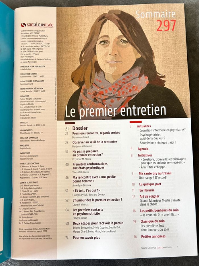 Revue Santé Mentale numéro 297 - Premier entretien - photo numéro 2