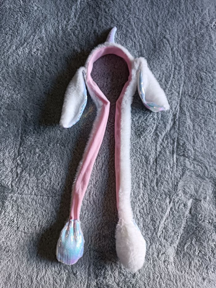 Serre-tête licorne peluche – oreilles et corne pailletées - photo numéro 5