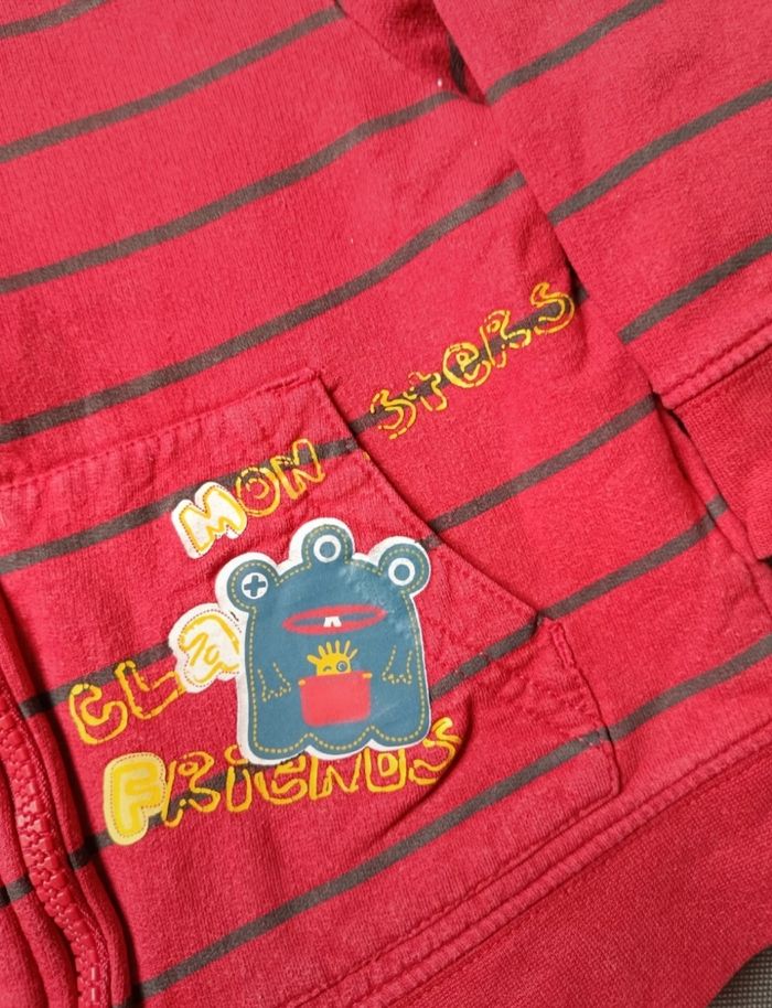 Sweat zippé rouge - photo numéro 3