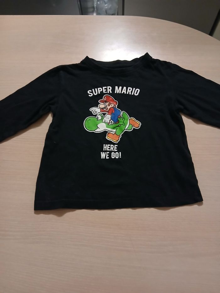 Pull fin en coton garcon taille 4 ans super mario - photo numéro 3