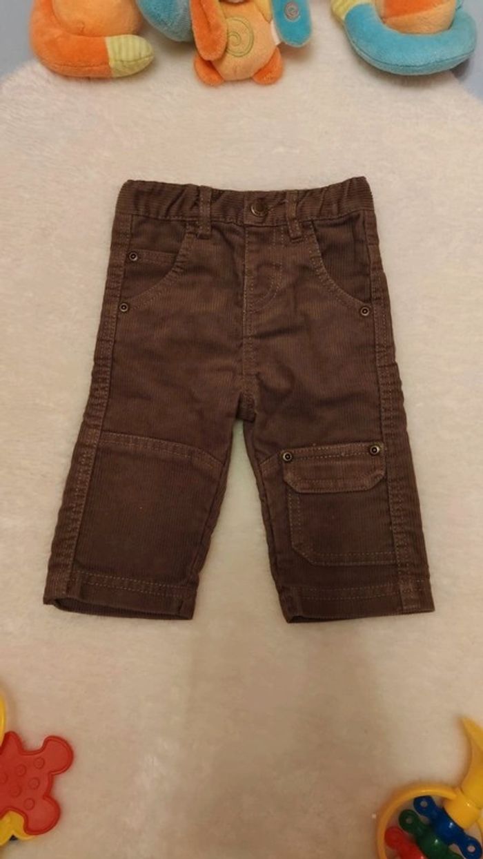 Pantalon velours côtelé marron T. 6 mois Tape À L'Oeil 💮 55% Polyester 45% Coton - photo numéro 2