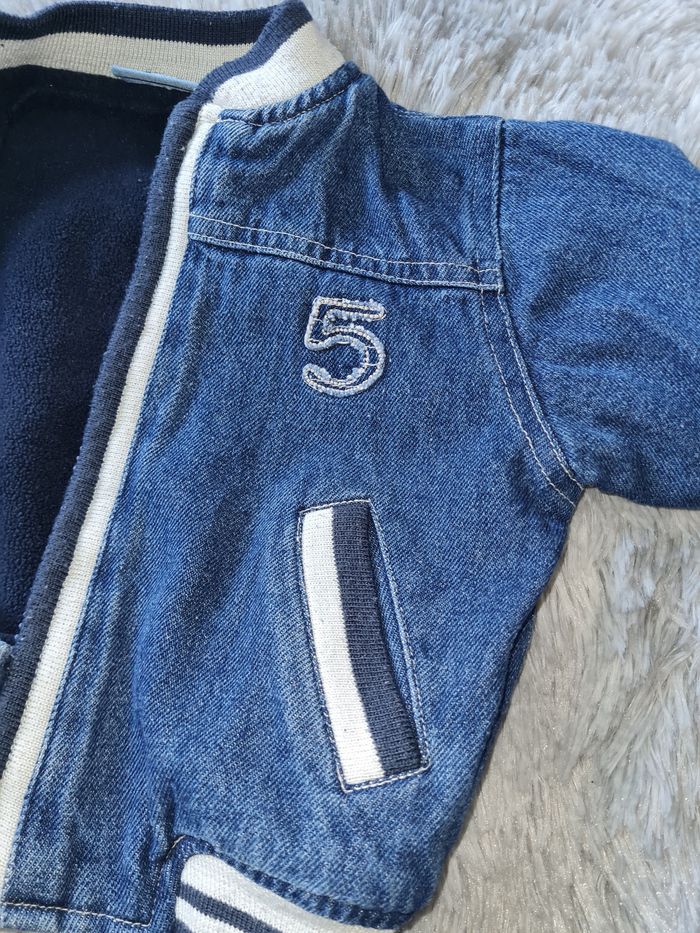 blouson en jean doublé bébé 6 mois - photo numéro 6
