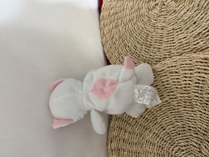 doudou chat blanc rose corps souple - photo numéro 3