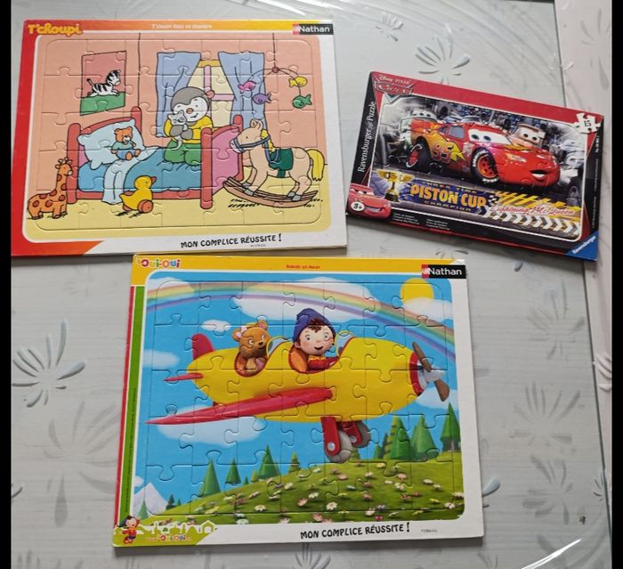 Lot de 3 puzzles Tchoupi Cars et Oui Oui