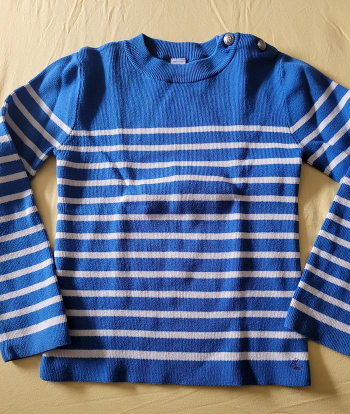 marinière petit bateau petit 12ans bleu et blanc  (10e) - photo numéro 4