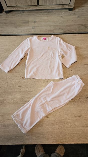 Pyjama 2 pièces en velour rose très clair, Disney, Aurore, 5/6 ans