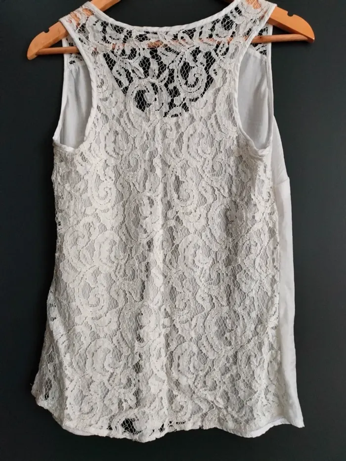 Top à dentelle blanc taille 36 mim - photo numéro 4