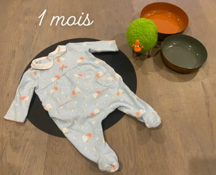Pyjama 1 mois Sergent Major bleu ciel