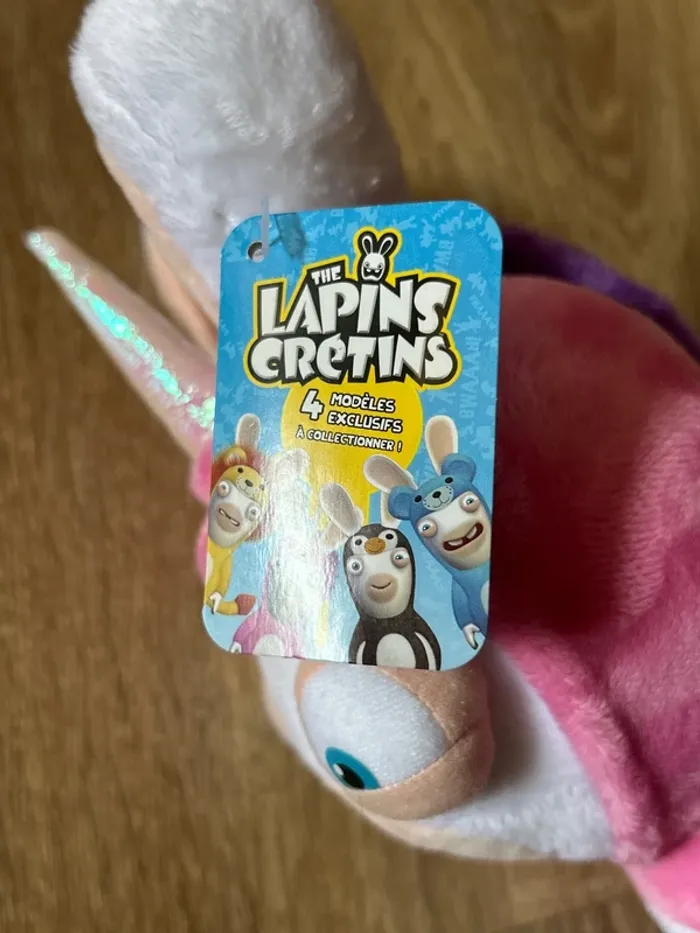 Peluche officielle Lapins Cretins / déguisement licorne / neuf avec étiquette / Ubisoft - photo numéro 3