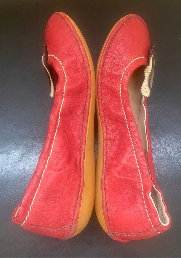 Ballerines cuir »Kickers »rouges - photo numéro 5