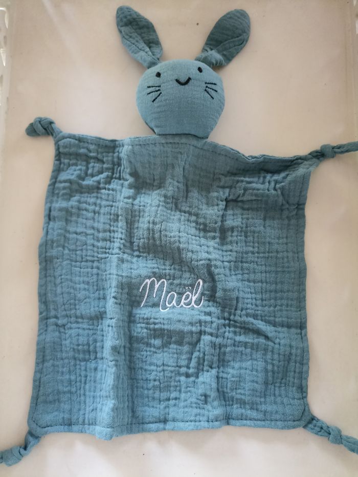Doudou lapin gaze de coton