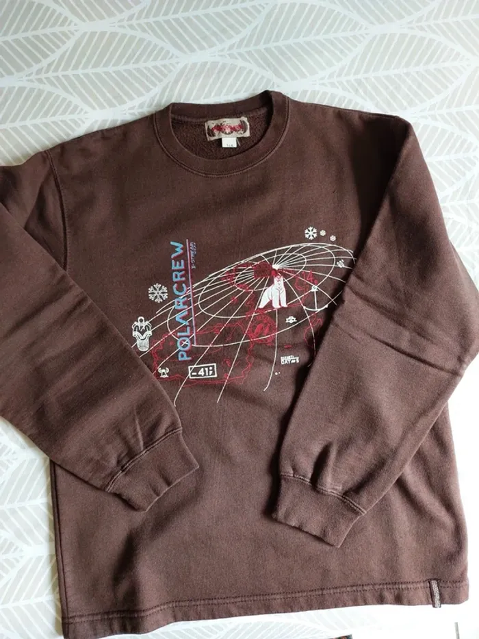 Sweat marron molletonné