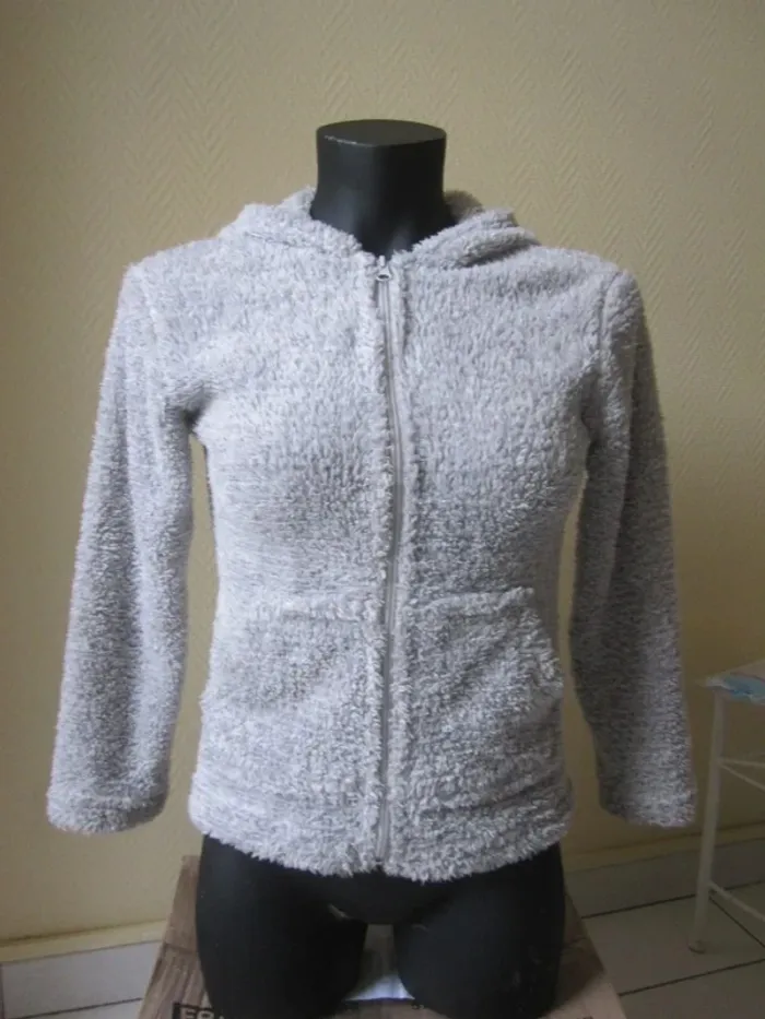 Veste grise paillettée avec capuche taille 10 ans - Fille - Bronzini